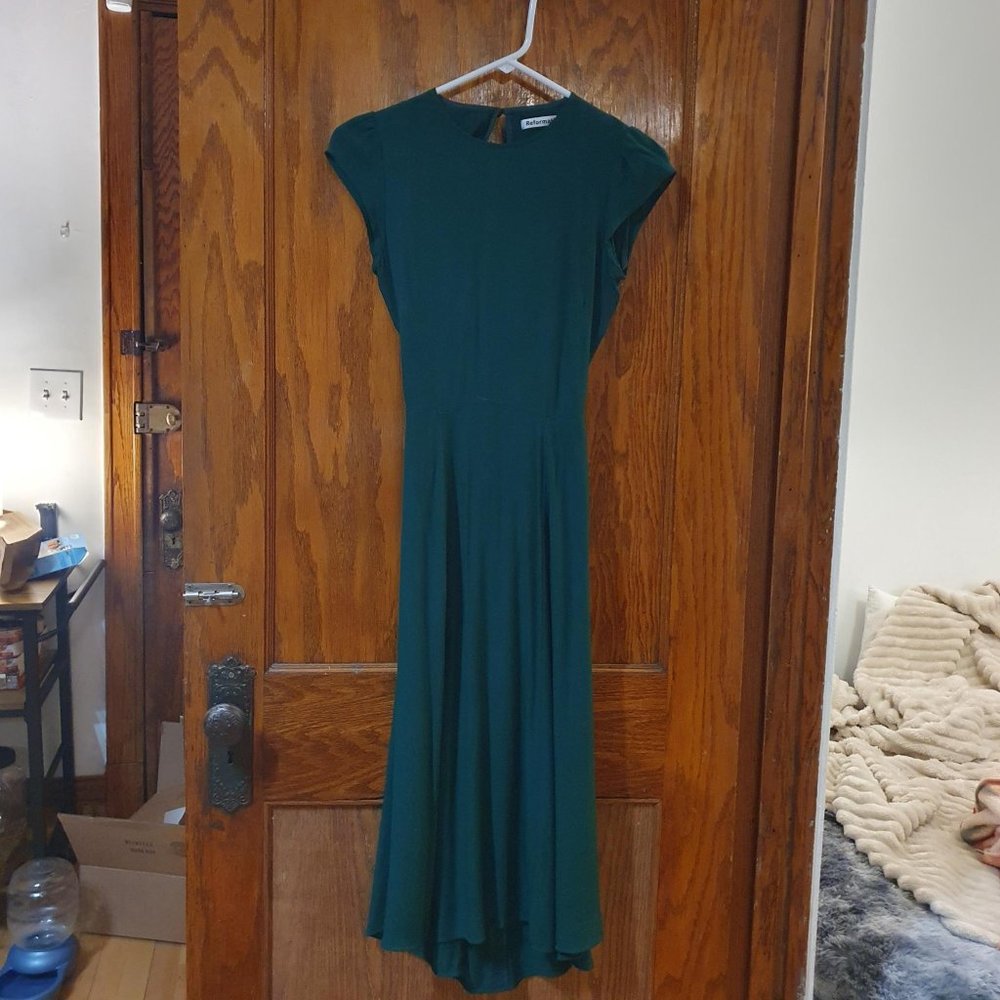 reformation gavin dress XSP green NWOT